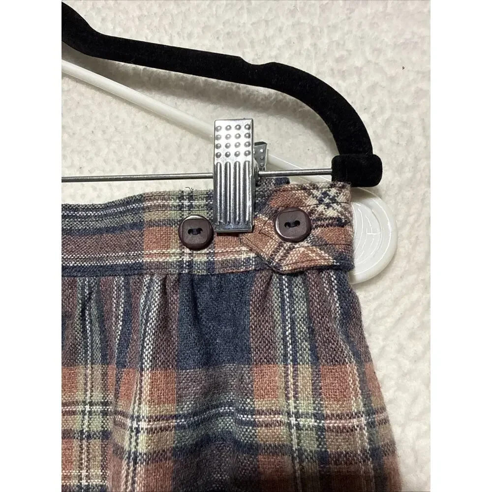 VTG 80’s Donnkenny Women's Wool Blend Plaid Midi Skirt Preppy Size 17/18